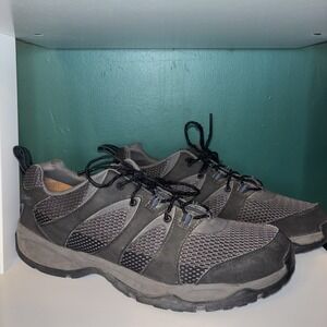 L.L. Bean Men's Trail Hiking Shoes Size 13 Gray Blue Fabric Lace Up Vented Gel